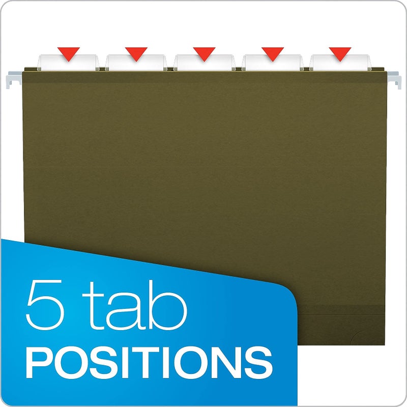 بندافليكس Pendaflex 04152X3 ملفات معلقة معززة ذات سعة إضافية، 3 بوصات، حجم الرسالة، أخضر قياسي، قطع 1/5، 25/علبة (4152x3) - Image 5